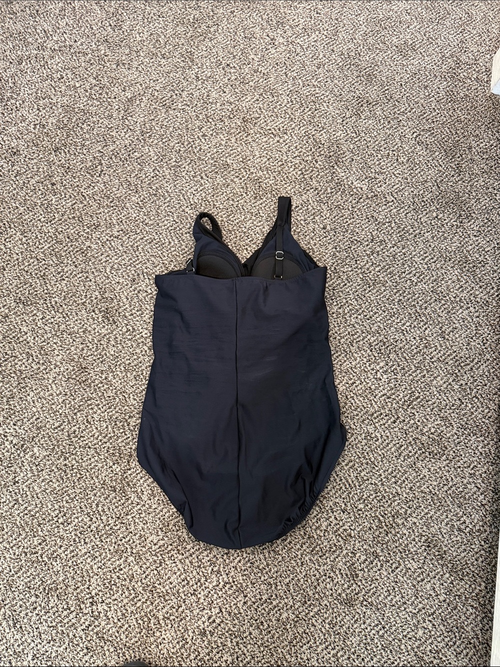 Black Draped One-Piece Swimsuit - Picture 3 of 4